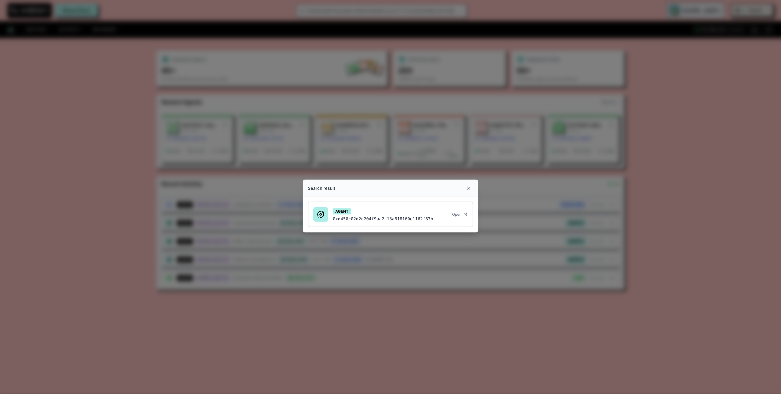 The Explorer search with a typed result card
